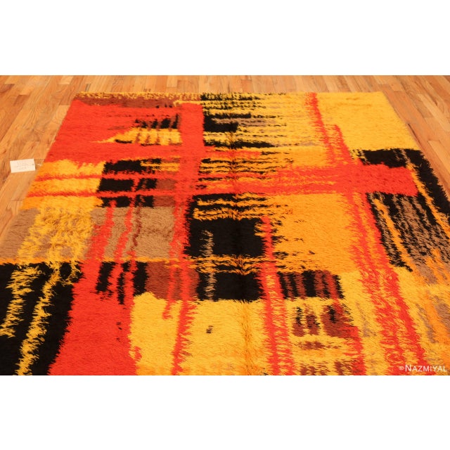 Mid-Century Modern Nazmiyal Collection Vintage Swedish Shag Rya Rug For Sale - Image 3 of 8