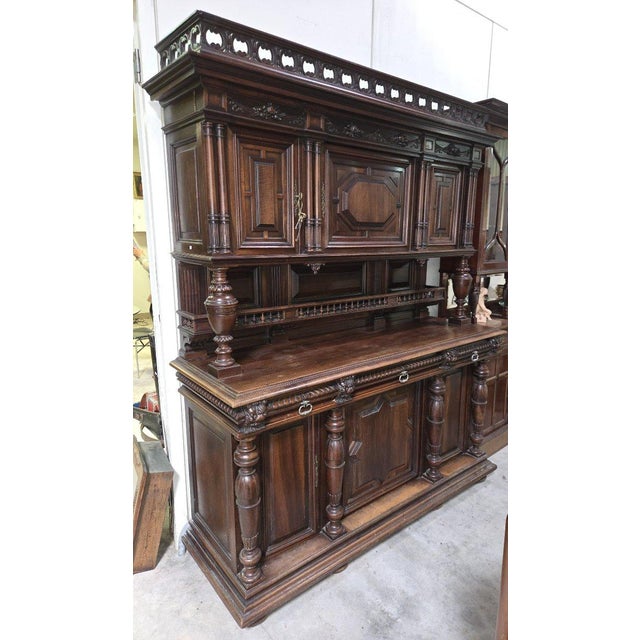 Renaissance Style Walnut Sideboard For Sale - Image 6 of 8
