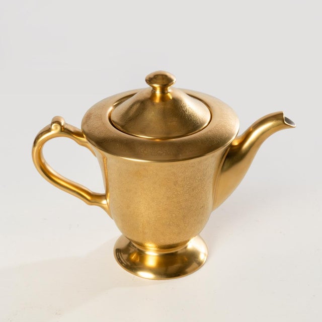 Vintage Mid-Century Modern Pickard China Gold Tea Set - 3pcs For Sale - Image 6 of 17