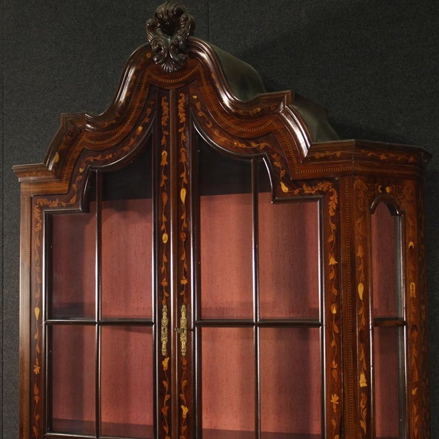 1970s Vintage Dutch Inlaid Display Cabinet, 1970 For Sale - Image 5 of 13