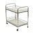 Vintage metal trolley, serving cart, chrome design tubular frame and Formica top, 1960s Space Age style. High-quality...