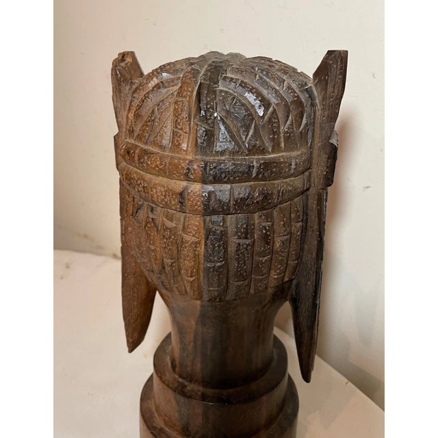 1930s Hand Carved African Tribal Man Ebony Wood Sculpture Statue Bust Figure For Sale - Image 10 of 13