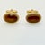 1970s 1970s Mid-Century Hollywood Regency Boho Chic Gold Tone Oval Brown Cufflinks - A Pair For Sale - Image 5 of 8