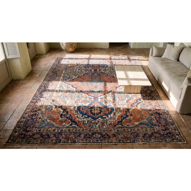 Textile Late 19th Century Persian Bijar Carpet ( 8' x 12' - 245 x 365 ) For Sale - Image 7 of 7