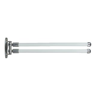 European Mid Century Nickel & Milk Glass Double Arm Towel Rack For Sale