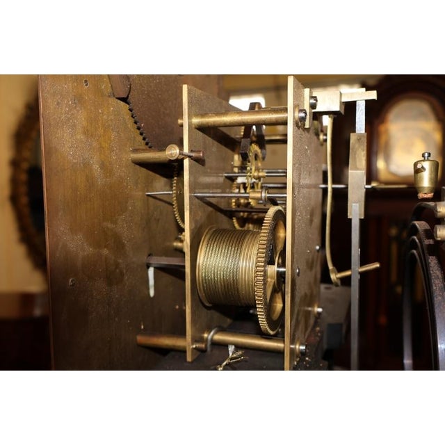 Early 20th Century Mahogany Two Weight Herschede Tall Case Grandfather Clock For Sale - Image 13 of 16