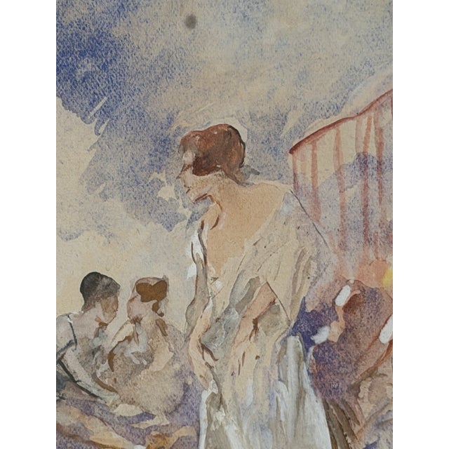 Pompeo Mariani, Female Figures, 19th Century, Watercolor For Sale - Image 4 of 8
