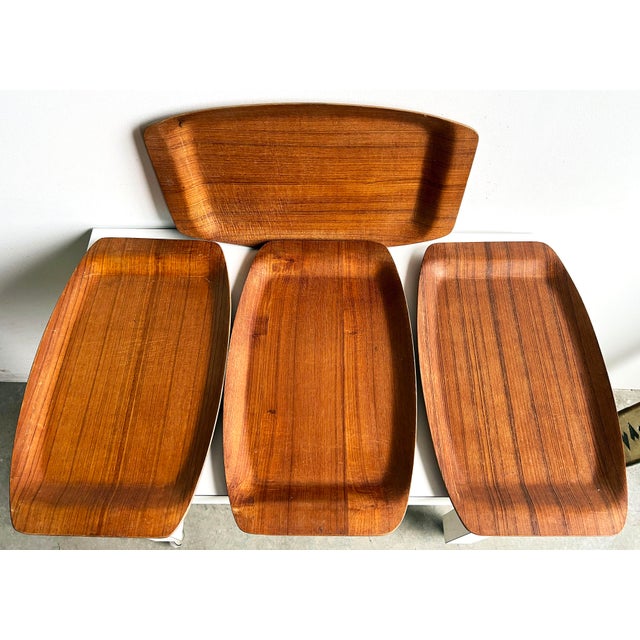 Dansk Vintage Scandinavian Teak 16" Serving Trays - Set of 4 For Sale - Image 4 of 4