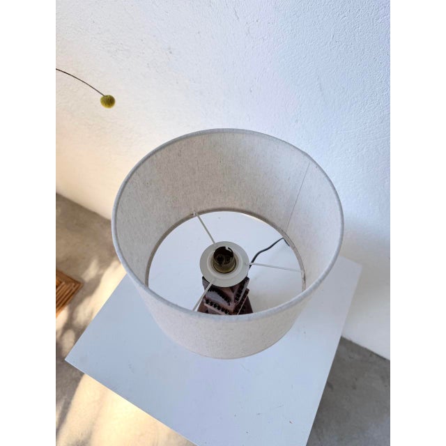 Brutalist Oak Table Lamp, 1950s For Sale - Image 10 of 18