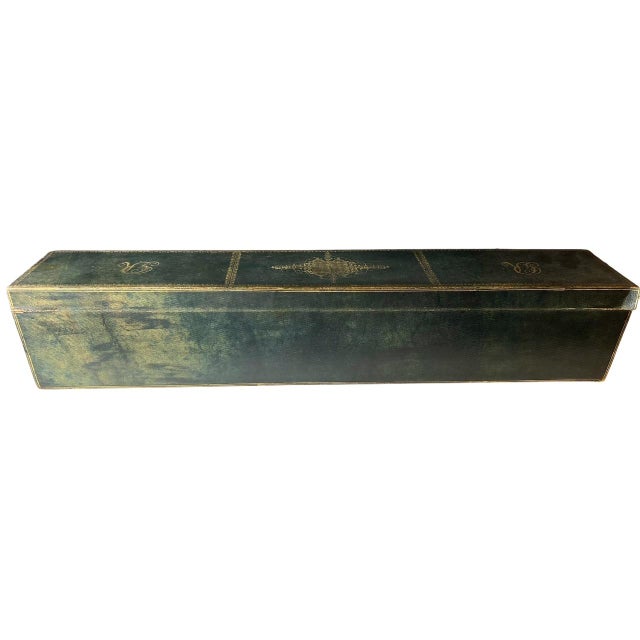 Royal George III Gilt Embossed Leather Scroll Box Late 18th–Early 19th Century For Sale - Image 4 of 9