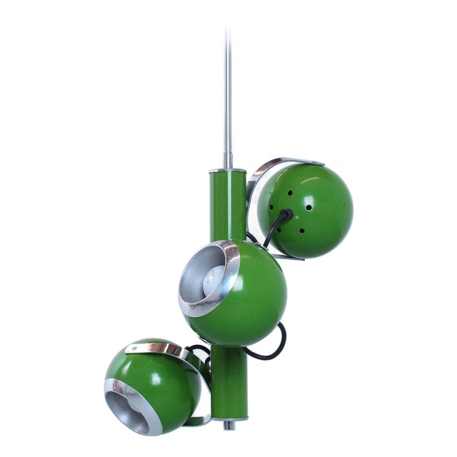 Adjustable Green Eyeball Pendant Lamp from Herda, 1970s For Sale