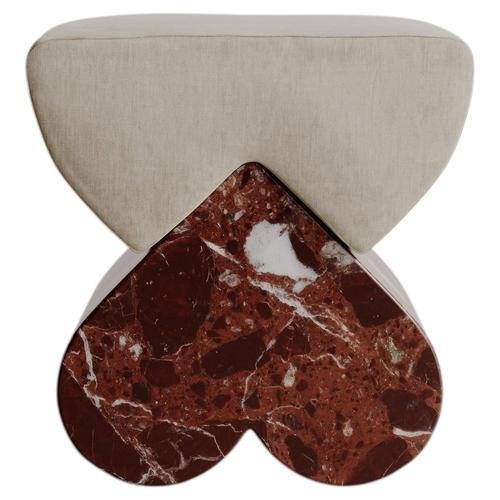 Red Marble Heart-Shaped Cushion Amarino Seat by Esther Knopfler For Sale - Image 15 of 15