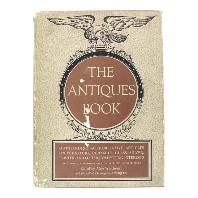 1950 the Antiques Book Hardcover Hard Cover, Gift for Art Design Decor Lover, Coffee Table, Bookshelf Styling, Shelf Alice Winchester For Sale