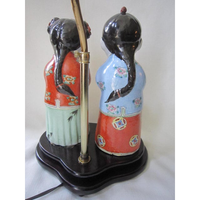 Vintage Chinoiserie Figural Lamp For Sale - Image 4 of 6