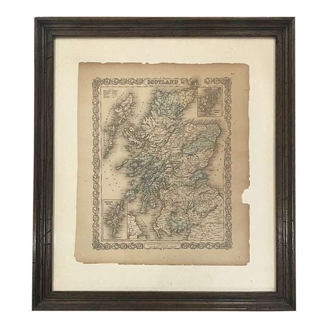 Antique Map of Scotland Framed For Sale
