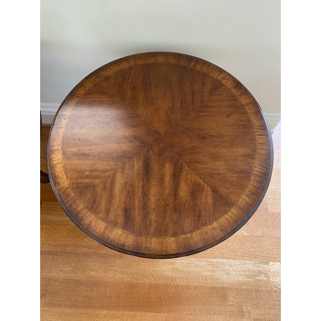 Queen Anne Two Traditional Round Tables For Sale - Image 3 of 12