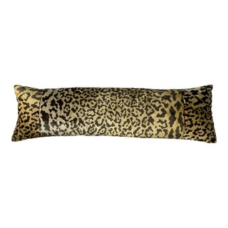 Leopard Silk Tapestry Lumbar Pillow For Sale