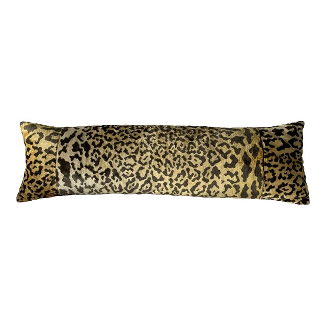 Leopard Silk Tapestry Lumbar Pillow For Sale