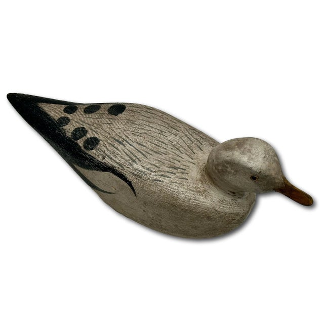 Vintage Large Size Beautifully Hand Made - Carved & Painted Wood Seagull Decoy With Realistic Glass Eyes For Sale - Image 10 of 18