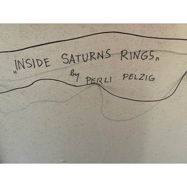 Postmodern Vintage Wall Art Large Colorful Signed Canvas For Sale - Image 3 of 6