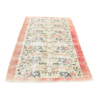 1970s Turkish Red Floral Rug For Sale