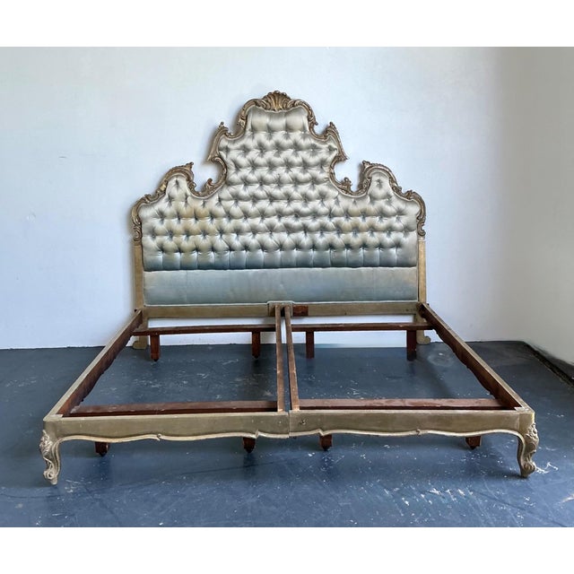 Vintage Rococo King Size Tufted Headboard For Sale In West Palm - Image 6 of 14