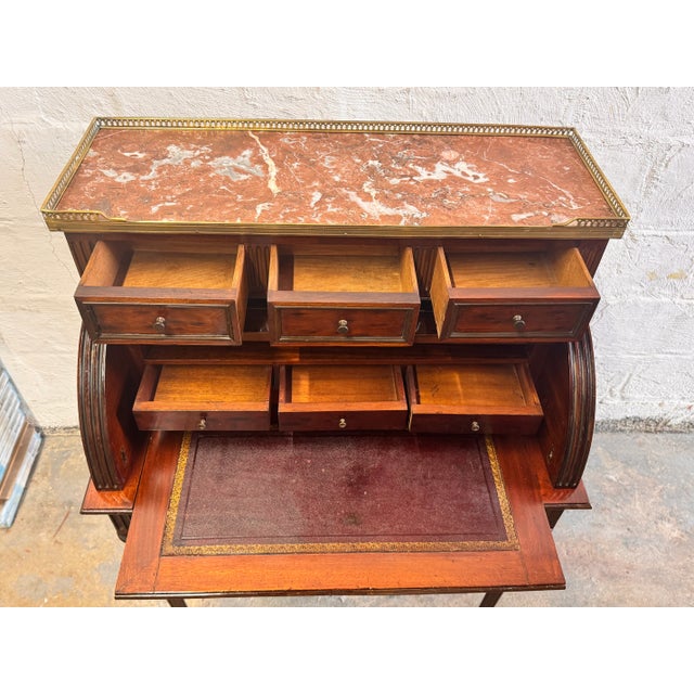 French Louis XVI Style Roll Top Desk For Sale - Image 9 of 18