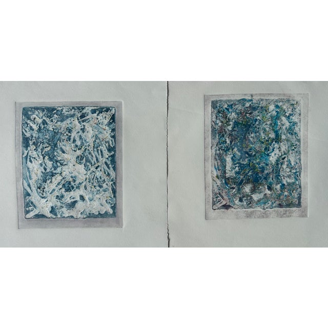 Set of 2 original prints, on separate pieces of paper. Very heavily textured. Each image takes a different position on its...
