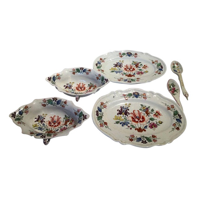 Late 18th Century Porcelain Sauce Boat Set by Richard Ginori, Set of 6 For Sale