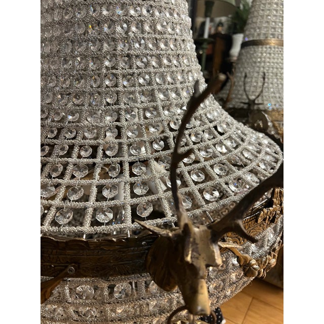 1970s Oversized Jumbo Deer 6 Head Chandelier For Sale - Image 9 of 10