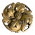 Antique Gilt Brass Acanthus Leaf Rosette Medallion Threaded Architectural Mount Finial For Sale