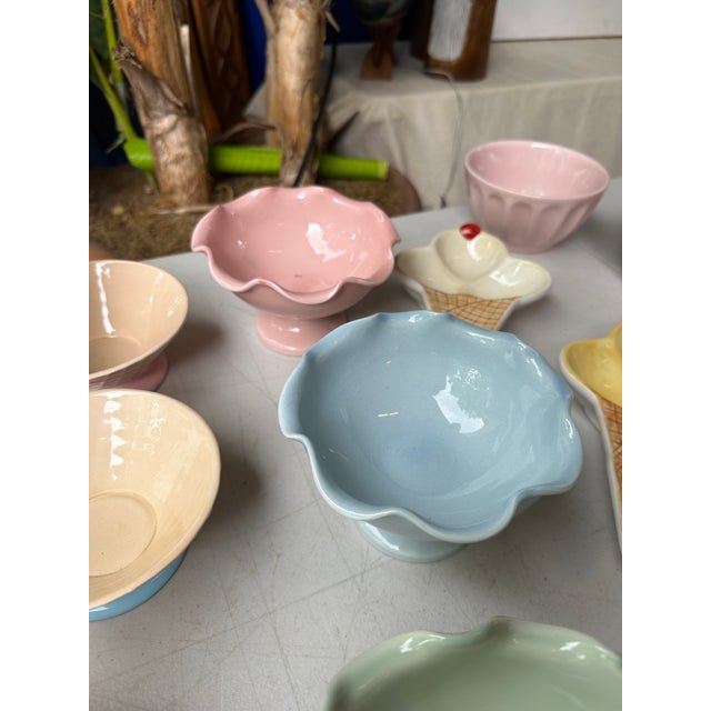 Ceramic Large 1970s Ice Cream Serving and Dining Bowls Collection- 23 Pieces For Sale - Image 7 of 12