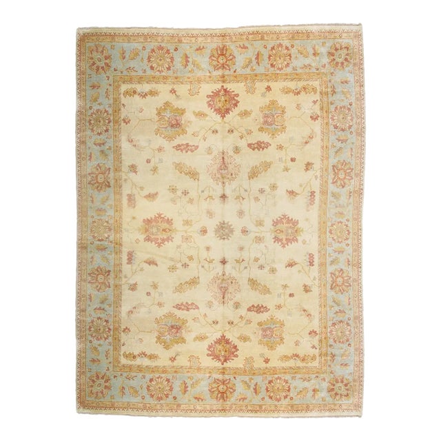 Pasargad Home Oushak Lamb's Wool Area Rug, 11'10" X 15' 0", Ivory For Sale