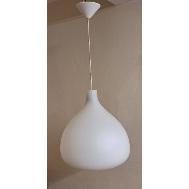 Vintage Ceiling Lamp with Large Opaque White Glass Lampshade on Concealed Mount, 1970s, in Very Good conditions. Designed...