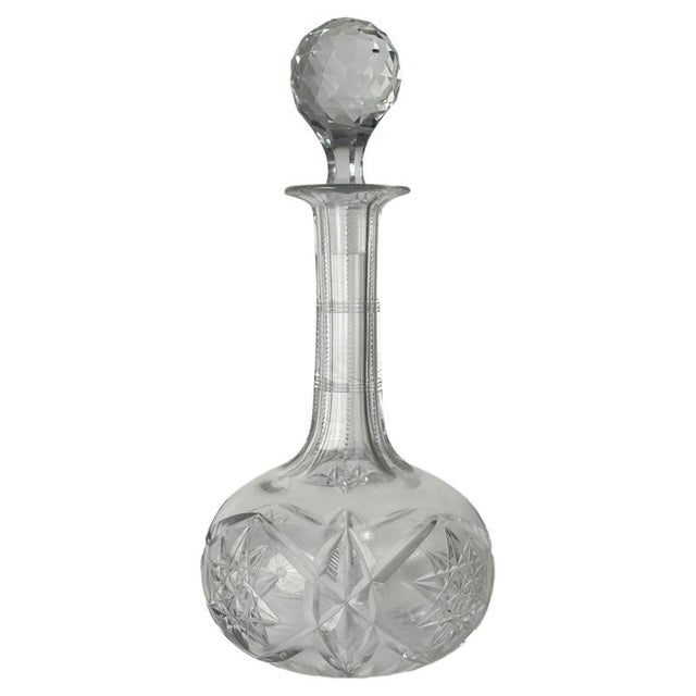 Antique Hand-Cut Crystal Whiskey Decanter with Faceted Stopper, 1900 For Sale - Image 17 of 17