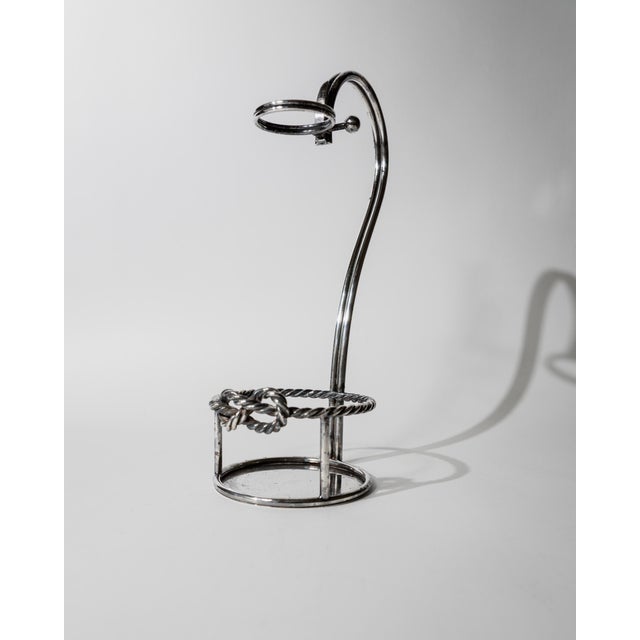 Vintage Italian Silver Plated Wine Bottle Holder by Serra Roma, 1930s For Sale - Image 4 of 14