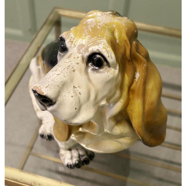 Hand-Painted Ceramic Basset Hound Figure from King, 1940 For Sale - Image 6 of 8