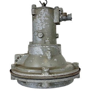 Industrial Grey Cast Aluminium Pendant Light, 1960s For Sale