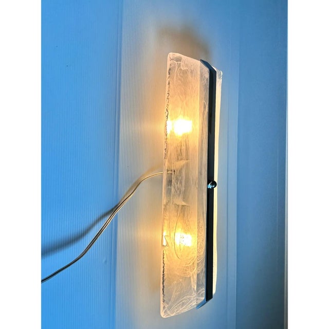 Early 21st Century Alabastro Murano Glass and Chromed Sconces by Simoeng for Simoeng, Set of 2 For Sale - Image 5 of 6