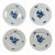 1970s Royal Copenhagen Blue Flowers Braided Hand Painted Dessert Plates 8094 / 1st Quality - Set of 4 For Sale