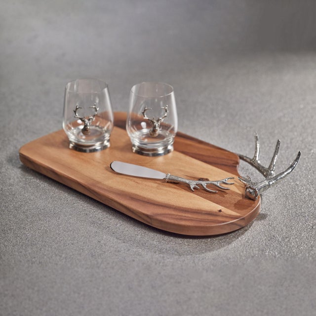 Design Malachi Antler Design Pewter Butter & Cheese Knife For Sale - Image 4 of 5
