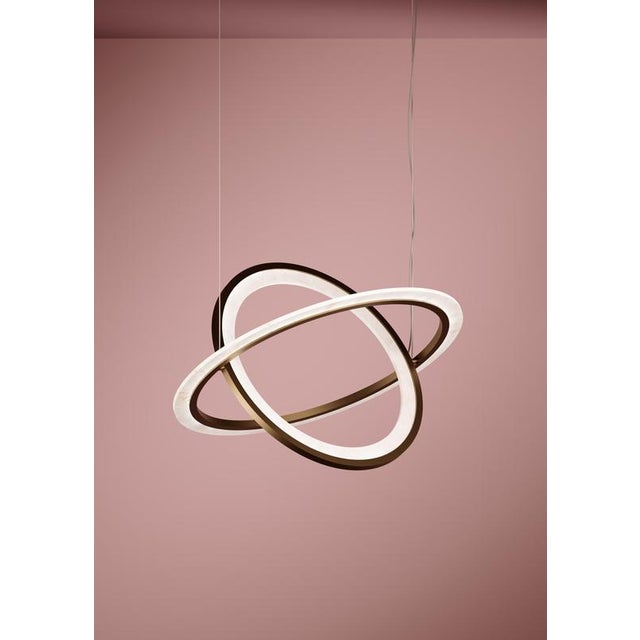 Yubiwa Suspension Pendant Lamp with Three Rings by Alabastro Italiano For Sale - Image 6 of 7