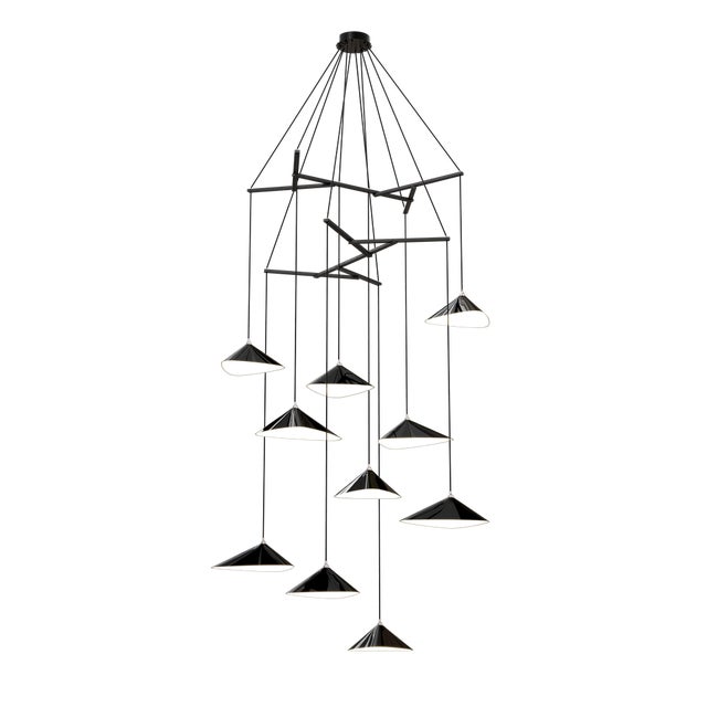 Emily is a series of handmade sheet steel lampshades in various finishes and spatial arrangements. The Vertical models of...