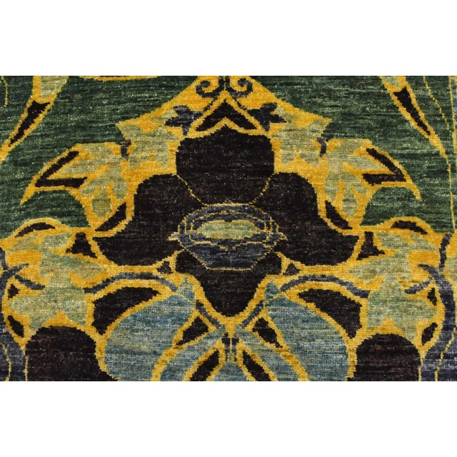 Textile Ziegler Rug 6’3” X 8’4” Black Wool Hand-Knotted Oriental Carpet For Sale - Image 7 of 12