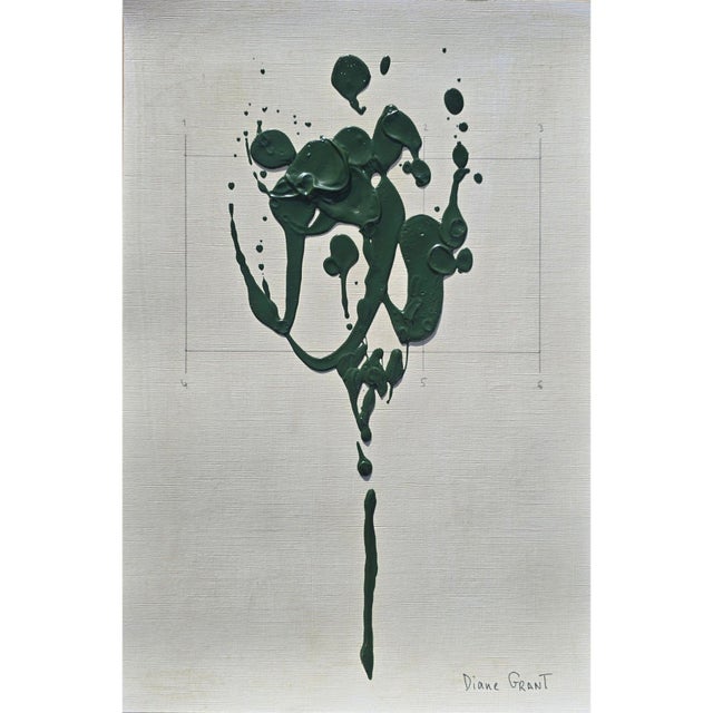 Wood Set of 6 - One-of-a-Kind Dark Green Botanical Organic Modern Original Oil Paintings / Herbarium / Floral / Earth Tones For Sale - Image 7 of 11