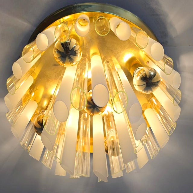 1970s Mid-Century Ceiling Light with Glass Tubes by J. T. Kalmar for Kalmar Franken KG, 1970s For Sale - Image 5 of 9