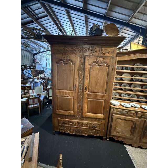Louis XV Norman Wardrobe in Oak For Sale - Image 9 of 9