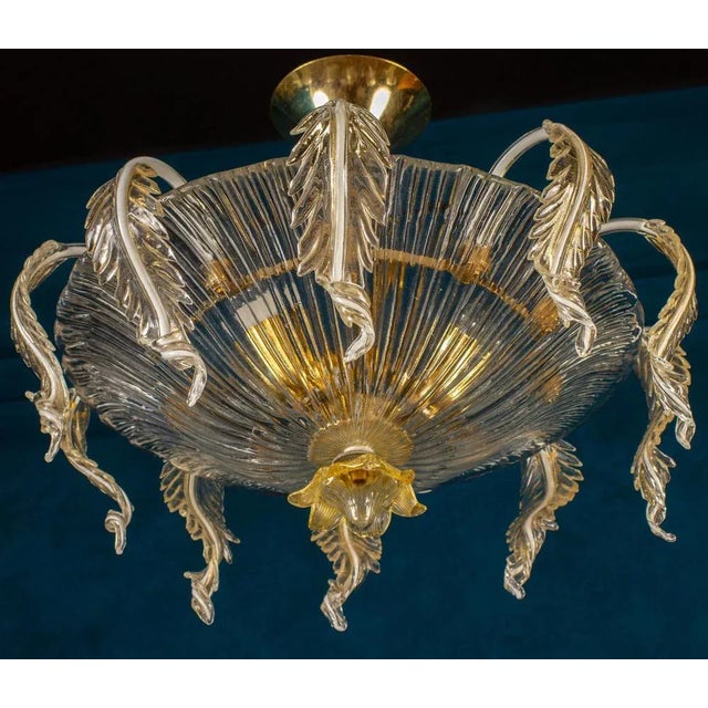 Glass Venetian Murano Glass Chandelier or Ceiling Light, 1970 For Sale - Image 7 of 12
