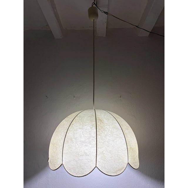 Plastic 1960s German Cocoon Mid Century Modern Pendant Chandelier Flower Goldkant Leuchten For Sale - Image 7 of 13