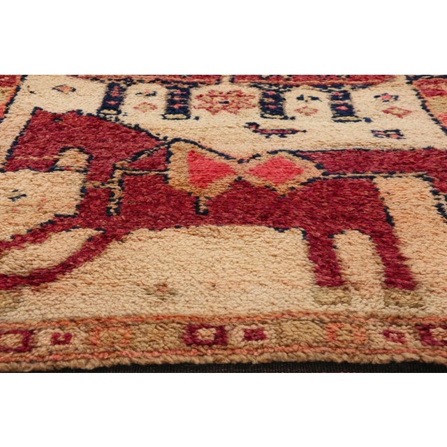 Late 20th Century Vintage Kurdish Pictorial Rug Runner - 03'06 X 11'00 For Sale - Image 5 of 9